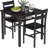 3 Piece Square Bar Table And Chairs Set, Space Saving Design Dining Table Set With Storage Shelf, Small Kitchen Table Set Of 3, With Particle Board Table Top And Metal Frame-1868124071