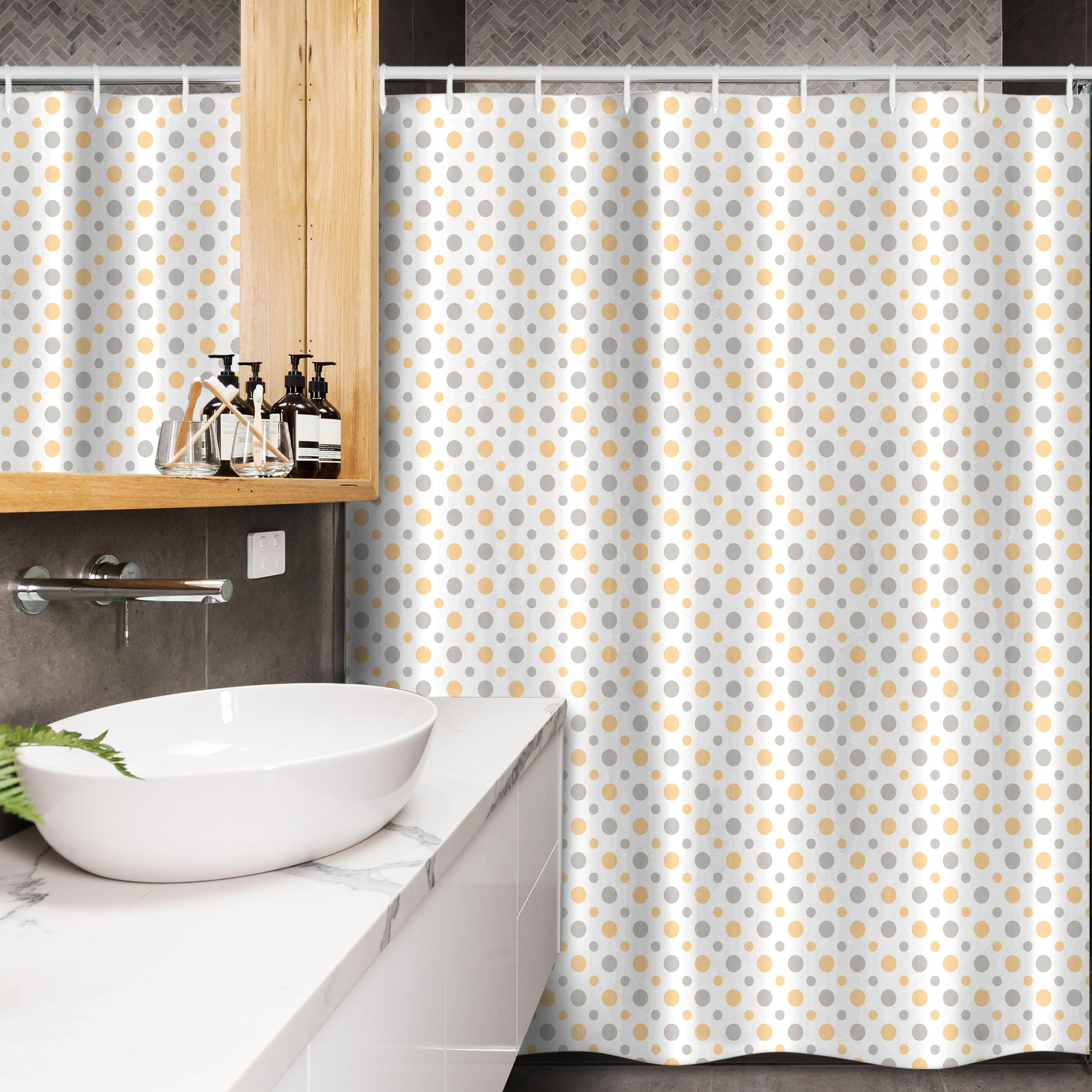 East Urban Home Elenita Polka Dots Shower Curtain with Hooks Included