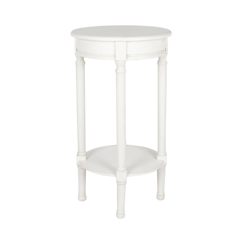 Abree Solid Wood End Table, White
