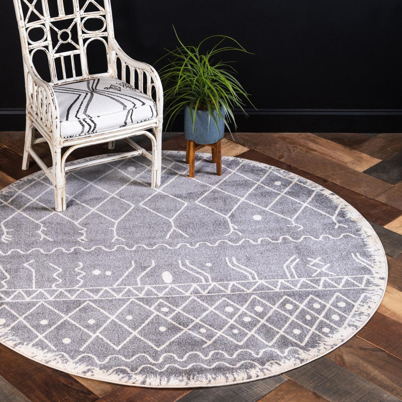 Cumby Geometric Indoor Rug, Round 3'3"