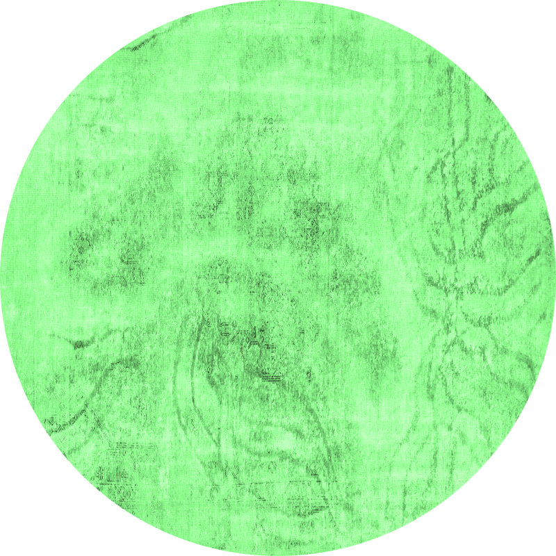 Washable Abstract Indoor Rug, Round 5'