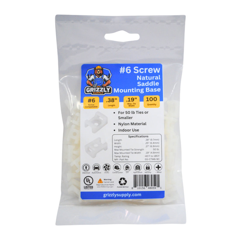 Saddle Mount #6 Screw 100/bag, Natural