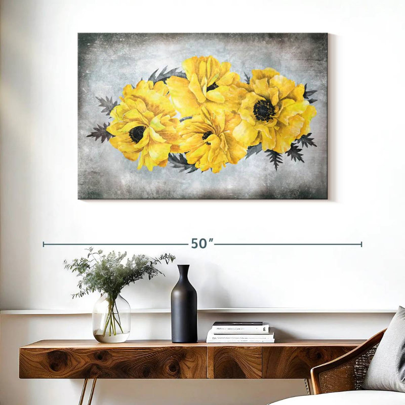 Coquelicots jaunes en pleine floraison Harnek, H 26 po x l 39 po
