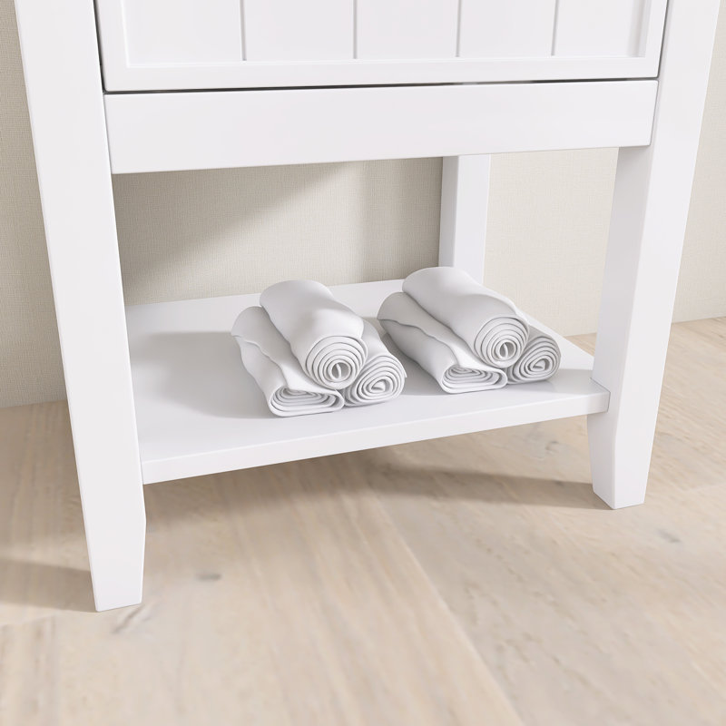 Meuble-lavabo simple 20 po avec comptoir en céramique, Blanc