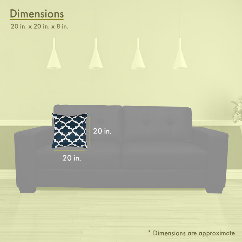 Trellis Geometric Outdoor Reversible Throw Pillow, Navy, Large