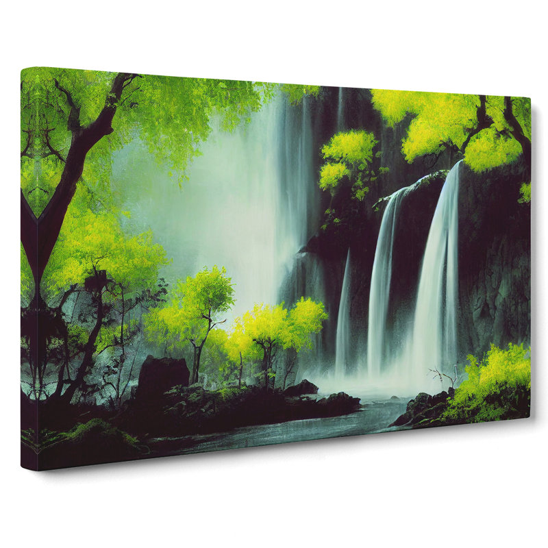 Joyous Waterfall - Wrapped Canvas Print, 50cm H x 76cm W x 3cm D