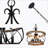 19.7" Farmhouse Chandelier, 5-Light Rustic Drum Caged Wood Chandelier for Kitchen-1759174968