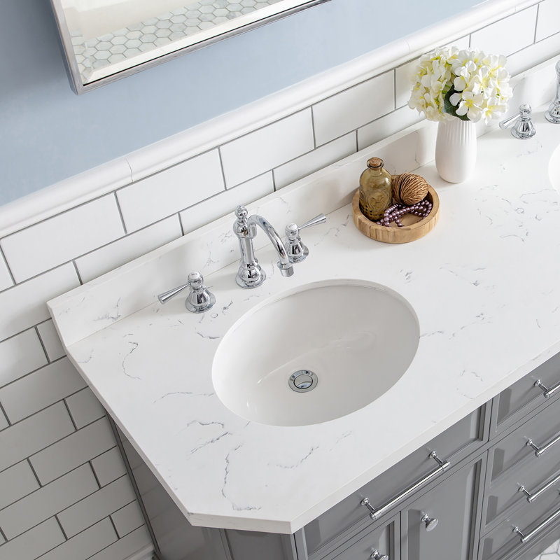 Palace 60'' W Double Vanity, Cashmere Gray, Stainless Steel
