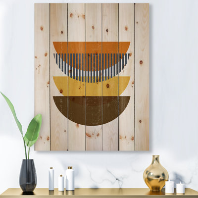 " Abstract Geometric Moon In Earth Tones " Painting Print