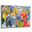 Art mural en verre Epic Art «Collage Birds Horizontal» par Tim Jeffs, 36 po x 24 po-1288619369