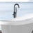 Freestanding Bathtub Faucet With Hand Shower, Matte Black, Solid Material Build Elegant Black Shower