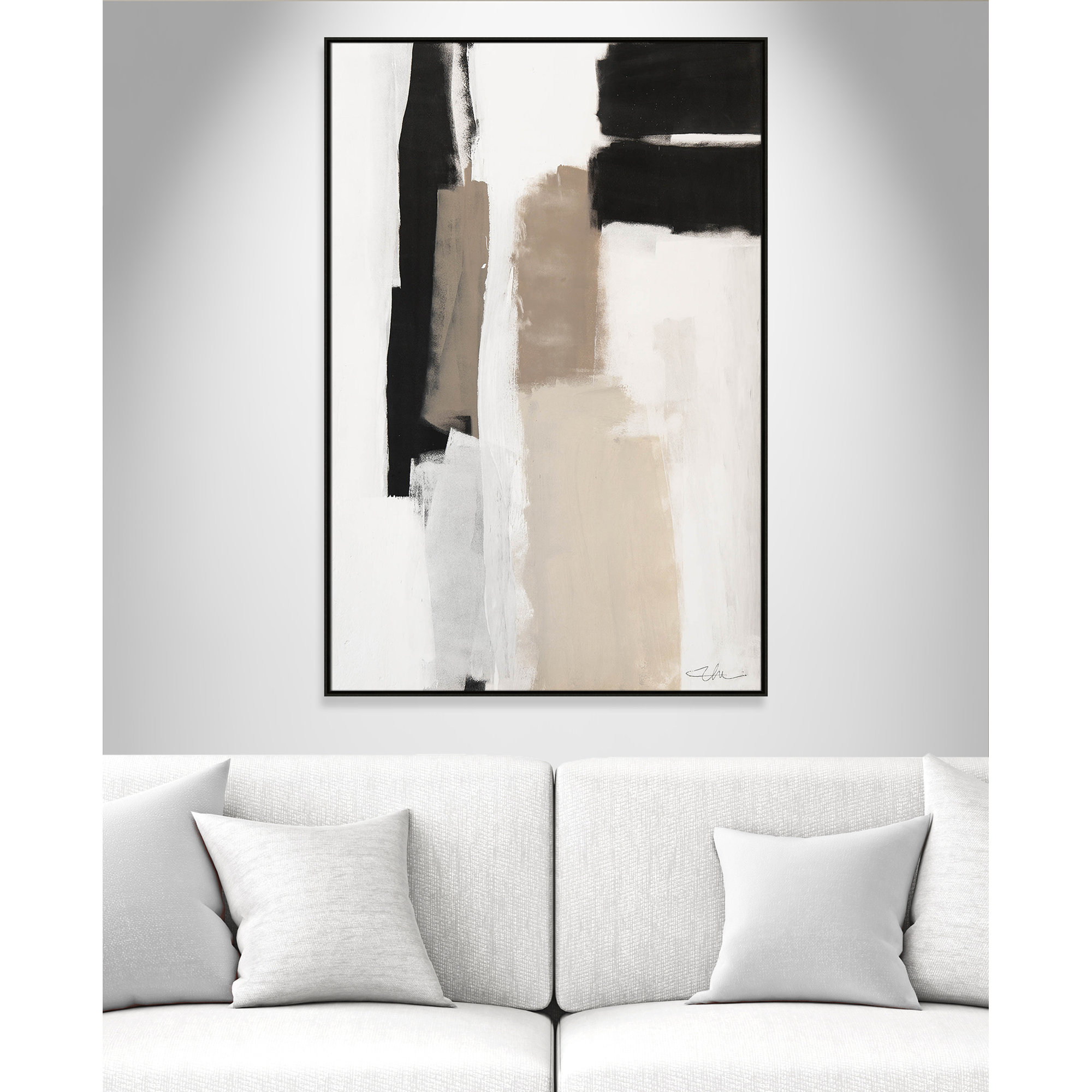 Giverny Earth Scapes II by  Print, 61.5" H x 41.5" W x 2" D, Espresso Floater Framed, No Mat