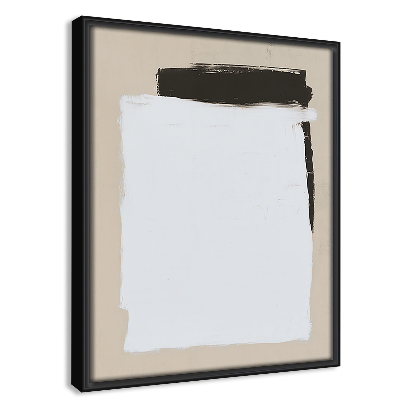Two Mirrors, 11.5" H x 9.5" W, Framed Canvas, Black