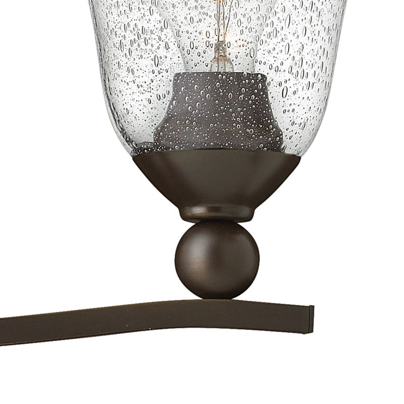 Bolla Olde Bronze Transitional 3-Light Vanity with Clear Seedy Glass