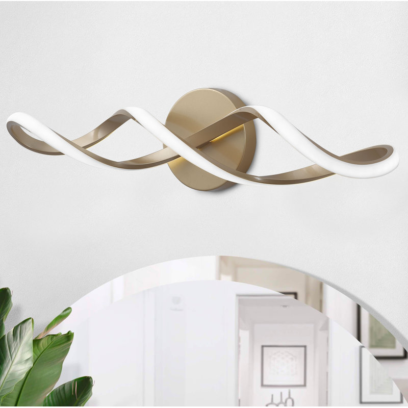Anquan 1-Light 6000K White Light LED Vanity Light, Gold