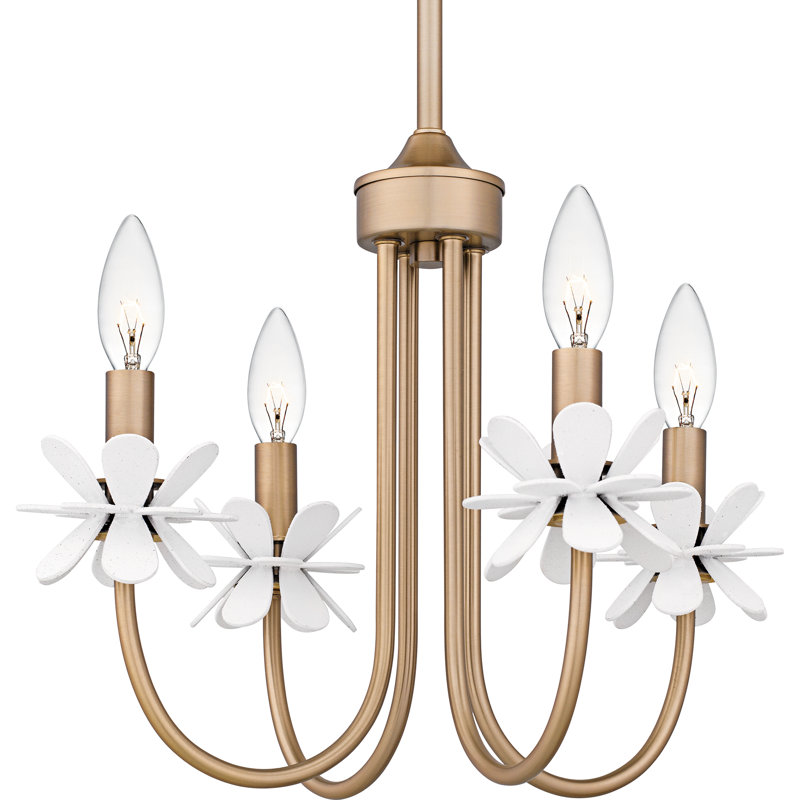 Moulden Bronze Gold Chandelier, 12.75" H x 16" W x 16" D, 4 Lights