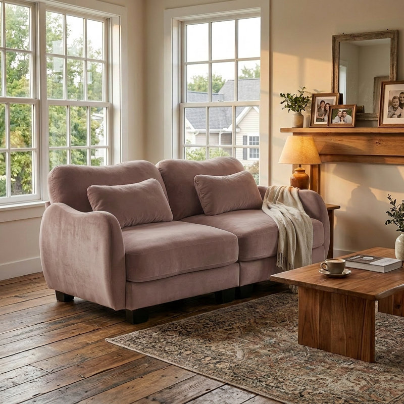 Canapé de 70 po avec repose-pieds, canapé modulaire Cloud, siège rembourré moderne avec coussin d'accoudoirs, canapé Cloud pour petits espaces