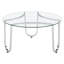 Ensemble de 3 tables basses rondes Dutton Chrome avec plateaux en verre trempé et piètement traîneau en métal