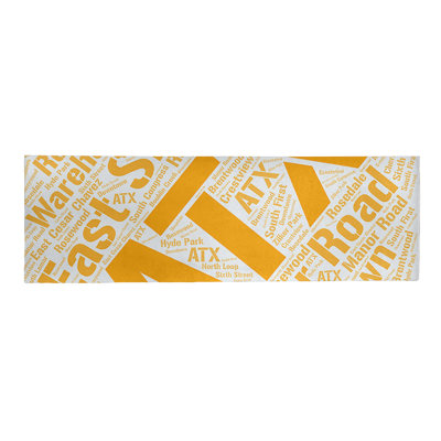 Tapis de la surface orange à tissage plat rand cites city barhood districts