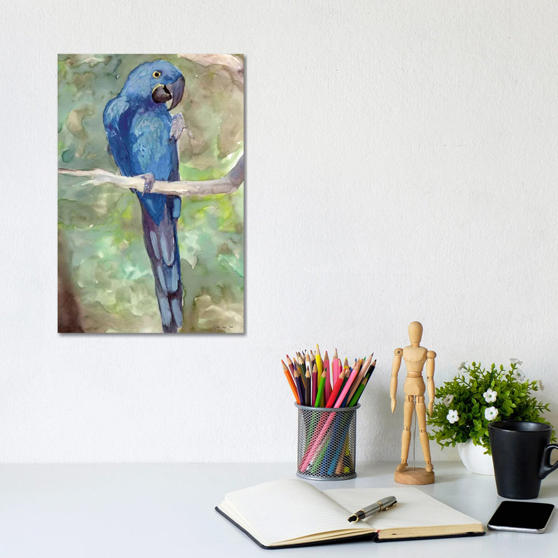 Blue Parrot II by Stellar Design Studio - Wrapped Canvas Gallery-Wrapped Canvas Giclée, 20.32 cm H x 30.48 cm W