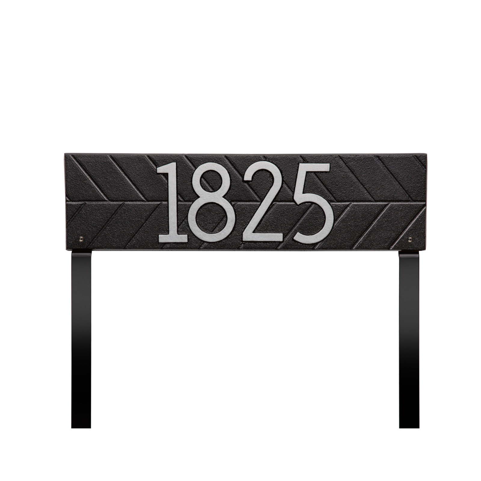 Mid-century Modern Herringbone Lawn, Black/Silver, Yes