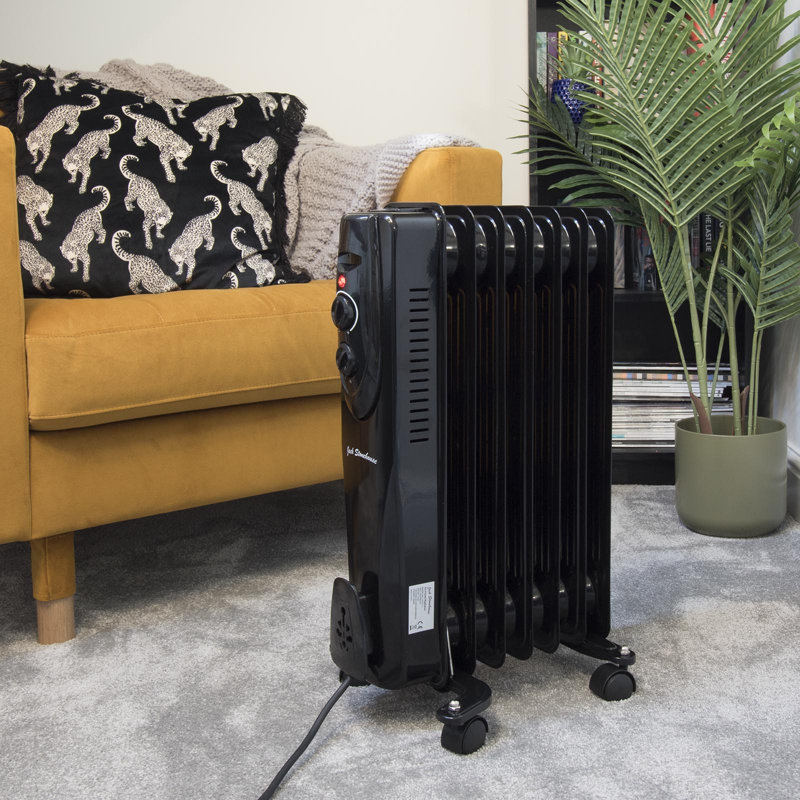 Belfry Heating Reginald Electric Radiator Space Heater with Adjustable Thermostat, 1500, Black