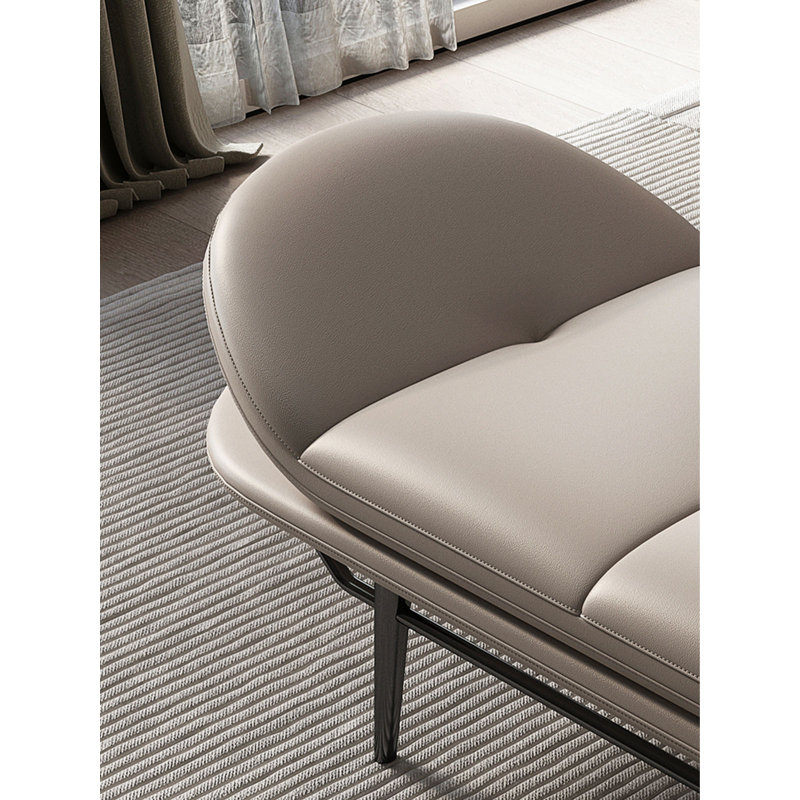 Banc ajustable en cuir et acier au carbone de style luxueux pour chambre et salon