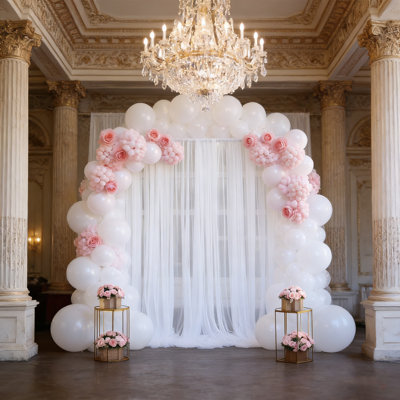 Écharpe de fenêtre à 2 panneaux, voilage voilage cantonnière voûte mariage décoration de fête (150 x 300 cm / 59 x 118 po)