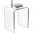 WAAcrylic End Table, Clear Lucite Coffee Table with Waterfall Edges (Set of 2)