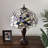 Haig Tiffany Style Table Lamp Magpie Bird Cherry Blossoms  LED Bulbs Included 16"W*16"D