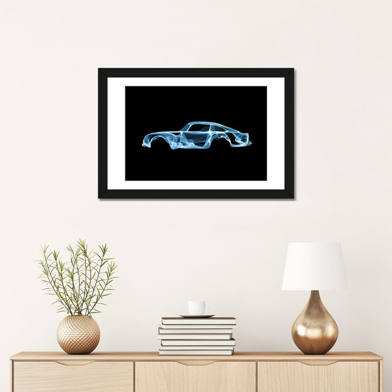 « aston martin », impression sur toile tendue, Papier d'art encadré noir, Blanc, H 16 po x l 24 po x P 1 po