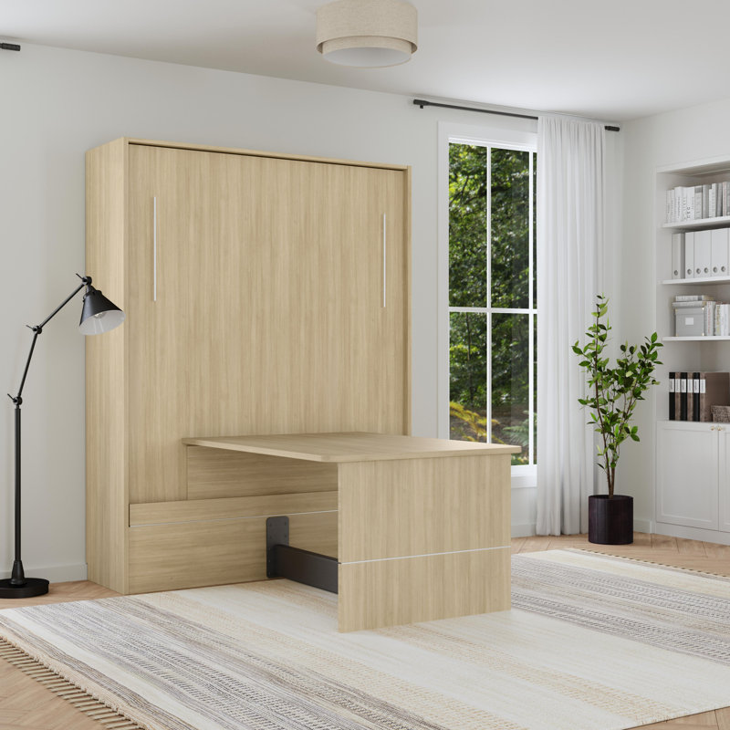 Lit escamotable avec bureau Studio, Grand, Chêne naturel