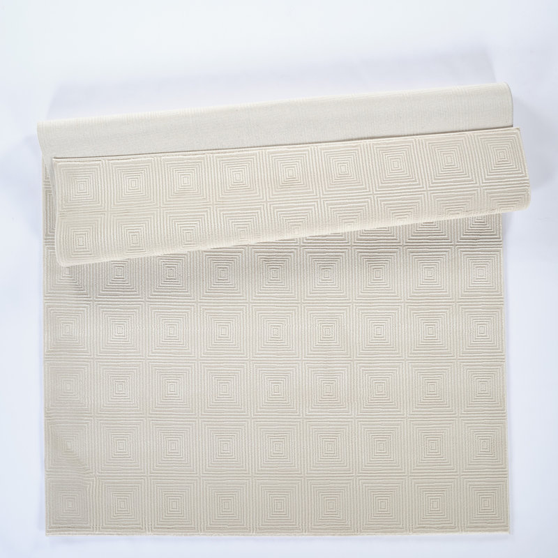 Curran Collection Cream Geometric Traditional Area Rug, Rectangle 2' x 3'3"