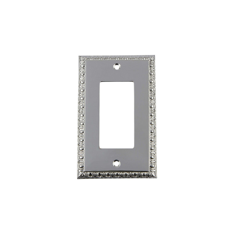 Egg and Dart 1-Gang Rocker Wall Plate, Bright Chrome