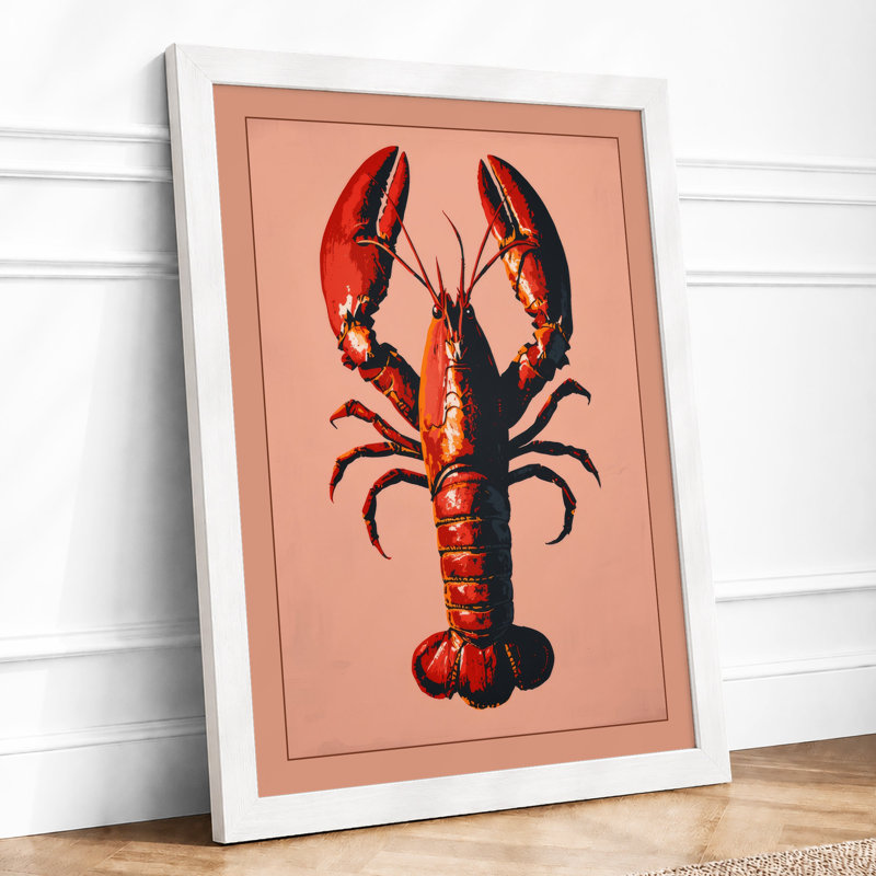 Lobster Study Modern - Framed Print, A4 - 29.7 x 21.0 cm, White