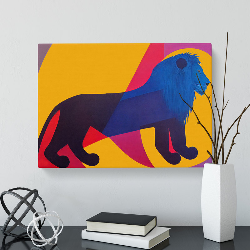 Lion Art Abstract - Wrapped Canvas, 35cm H x 50cm W x 3cm D