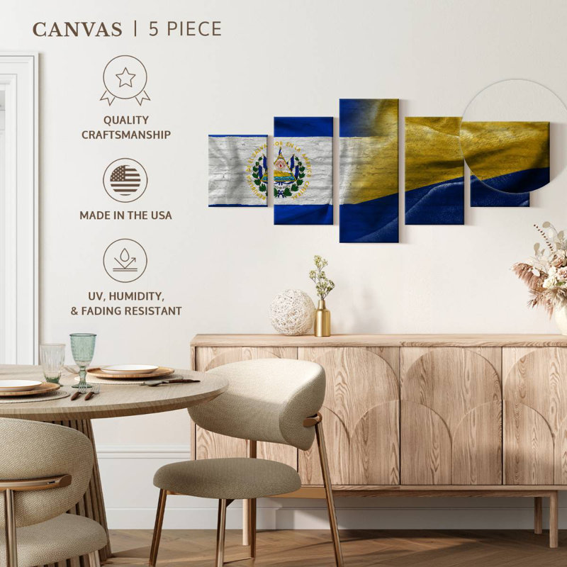 Drapeaux El Salvador et Columbia, H 15 po x l 36 po