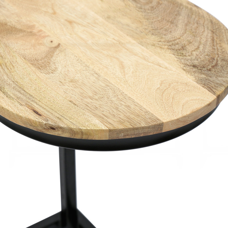 HANDCRAFTED DESIGN MANGO WOOD C-SHAPE DESIGN 14.00" W x 18.00" D x 24.00" H