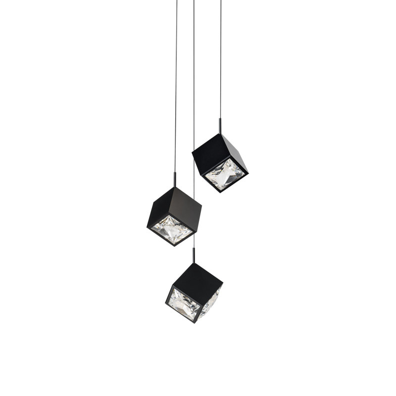 Ice Cube 3 - Light LED Cluster Pendant, Black