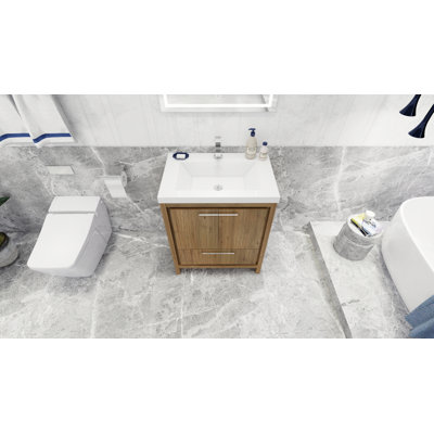 Alsadig 29.5'' Single Bathroom Vanity with Plastic Top