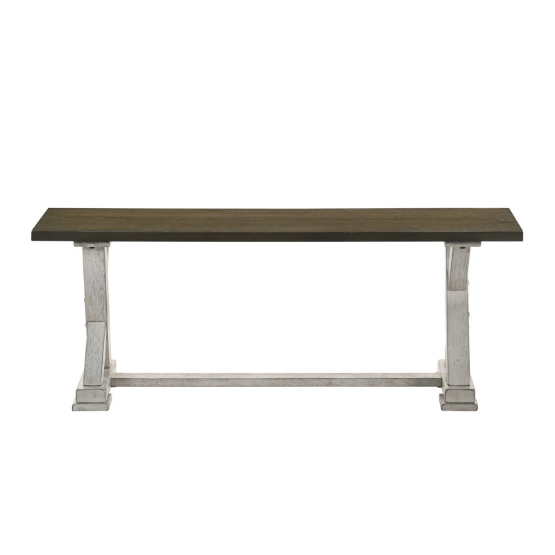 Devante Upholstered Bench, Chestnut/Antique White