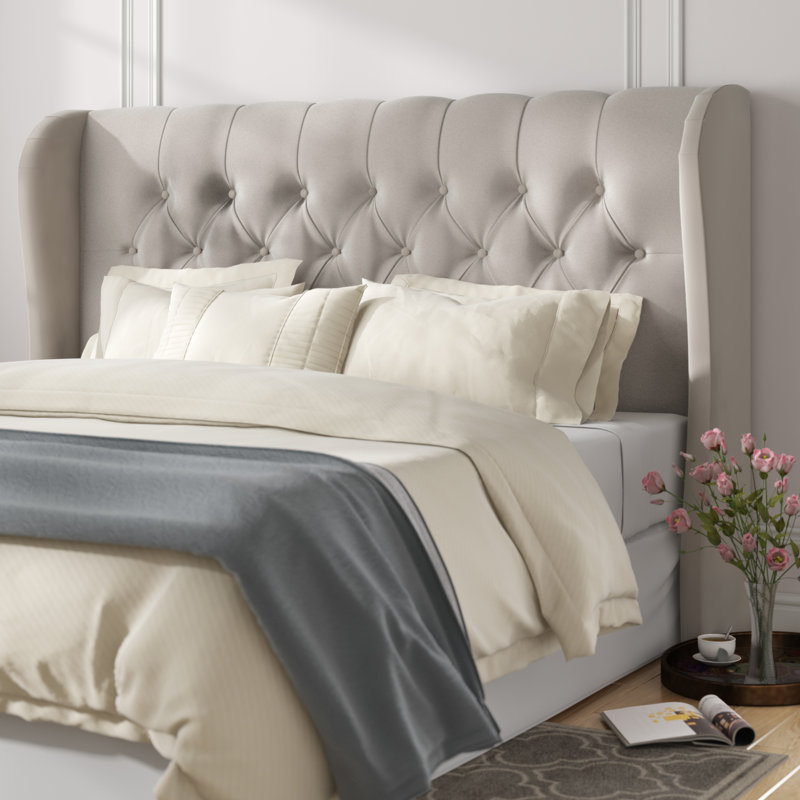 Amzie Upholstered Headboard, Full, Classic Black Performance Velvet
