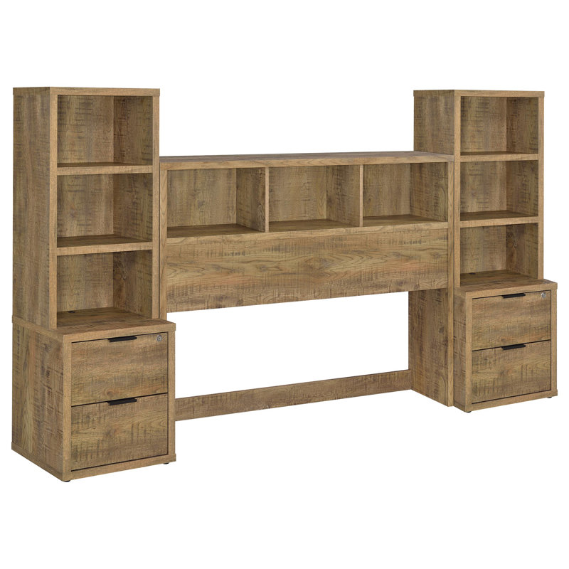 Zaanstad 3-Piece Bedroom Set Bookcase Headboard, Mango, Queen