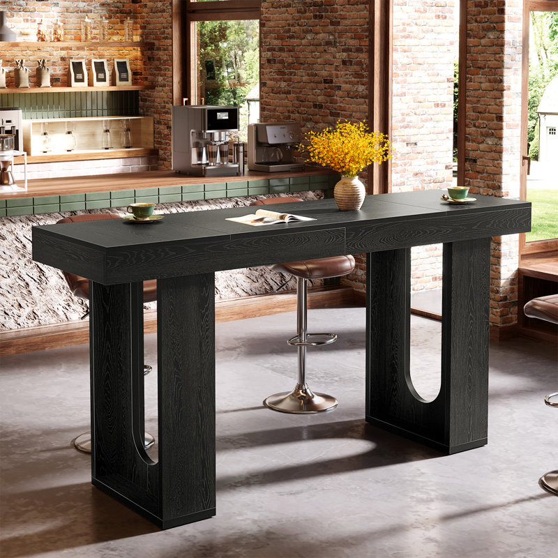 Table de bar 70,9 po Modern, Black