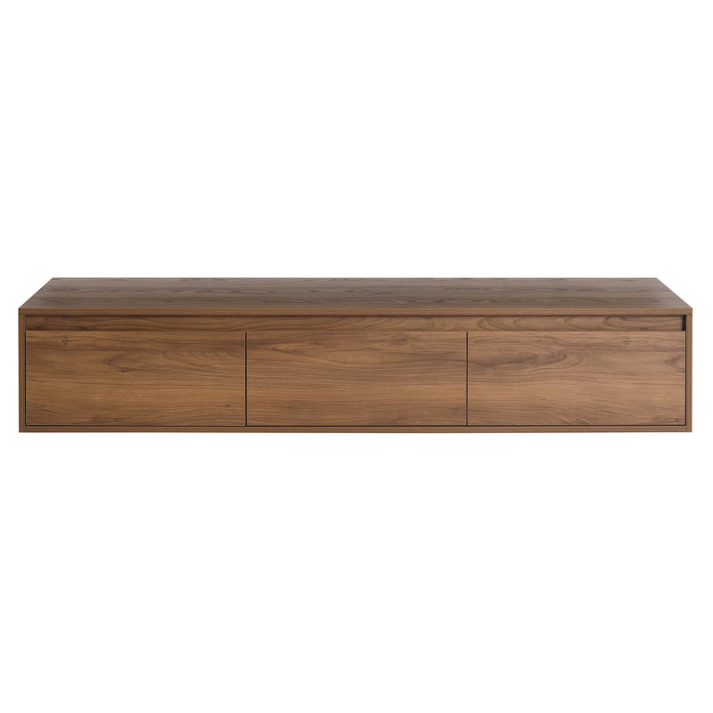 Armoire de salle de bain brune en ébène de 60 po à fixation murale