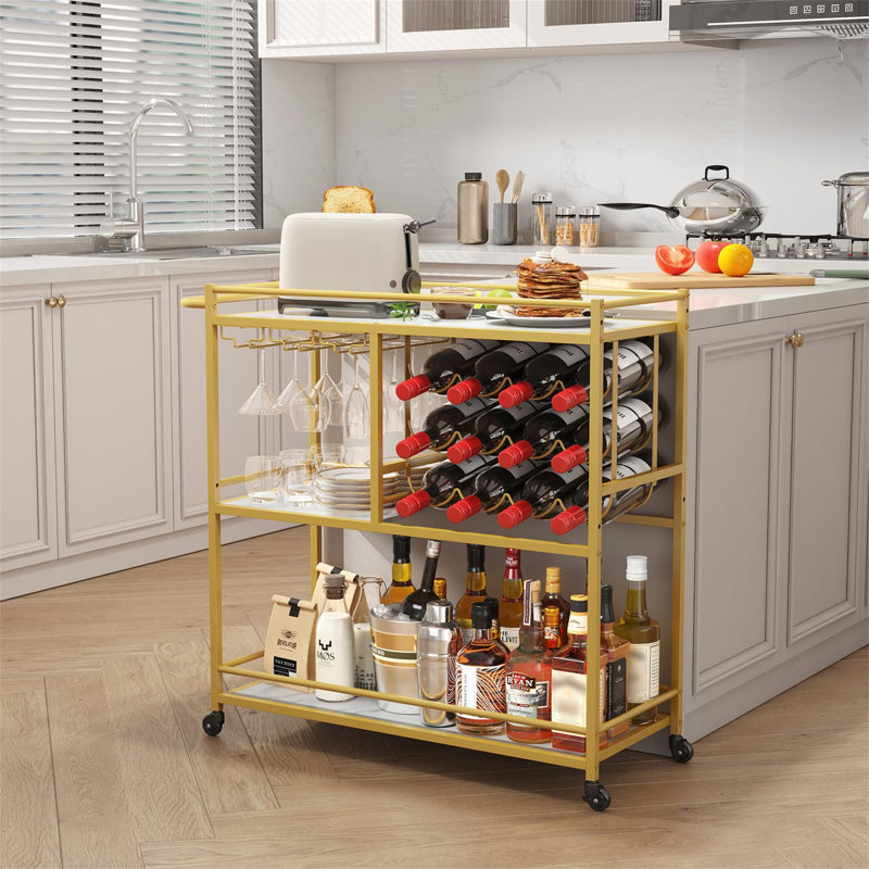 Bartolomea Metal Bar Cart
