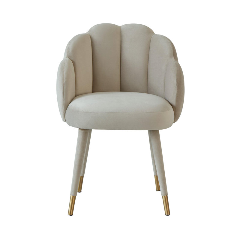 Chaise en velours Karen gris clair, Gris clair