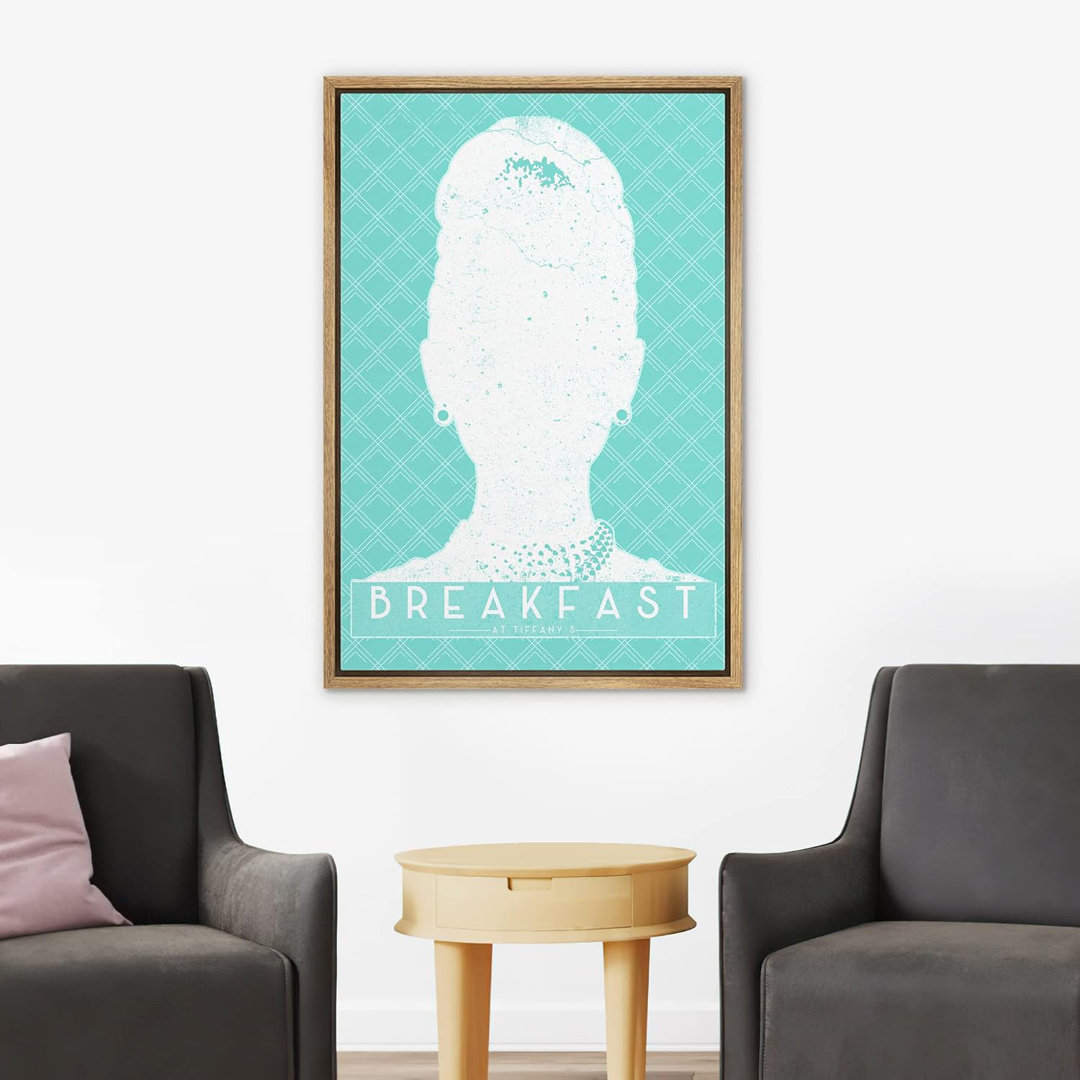 Elegance " IDEA4WALL Framed Canvas Print Wall Art Preppy Room Decor Audrey Hepburn Breakfast Tiffany's Silhouette Celebrities Hollywood Illustrations Chic Colorful For Living Room, Bedroom, Office " IDEA4WALL 