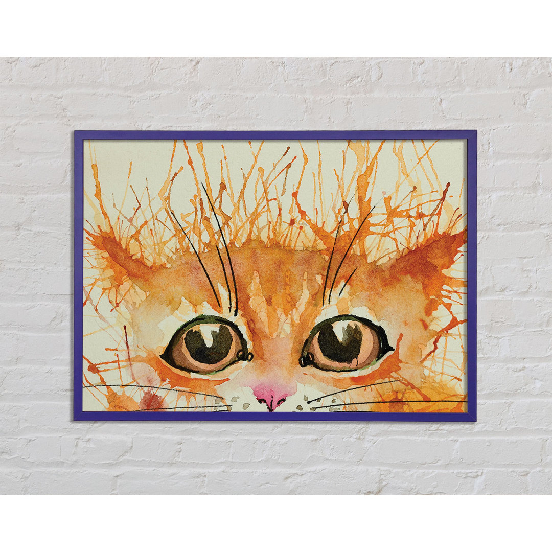 Aquarell Ingwer Katze Splat - Druck