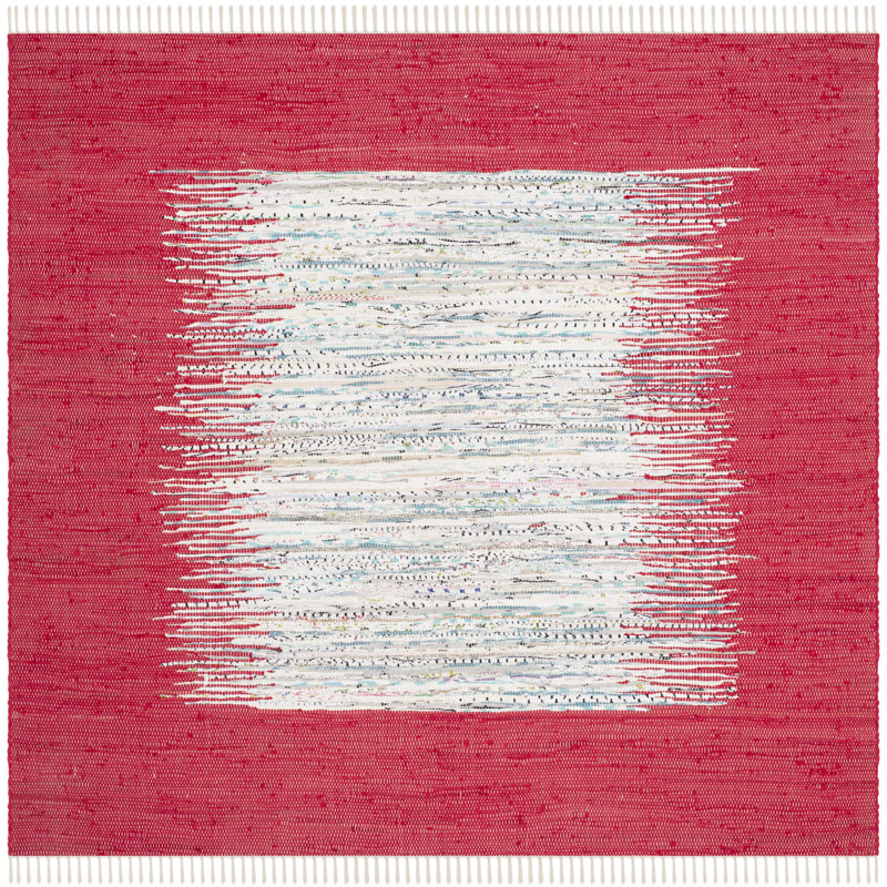 Pascual Hand Woven Cotton Abstract Rug, Square 6'